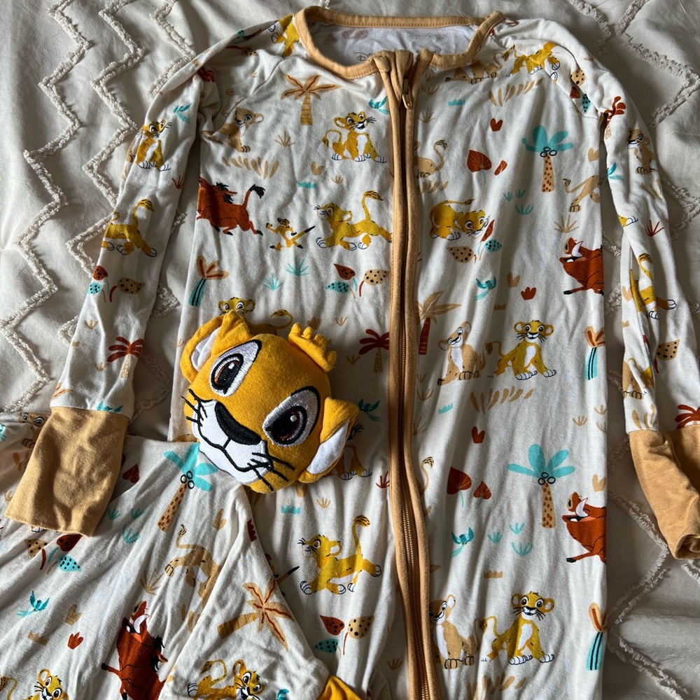 Little sleepies simba bamboo pajamas and lovey